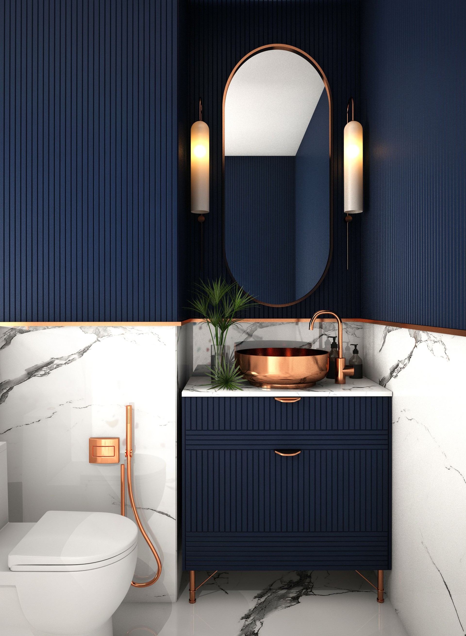 restroom interior design in contemporary style , 3d rendering,3d illustration